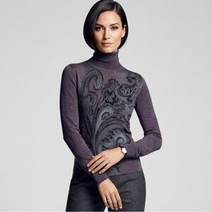 Etro Milano turtle neck floral print sweater